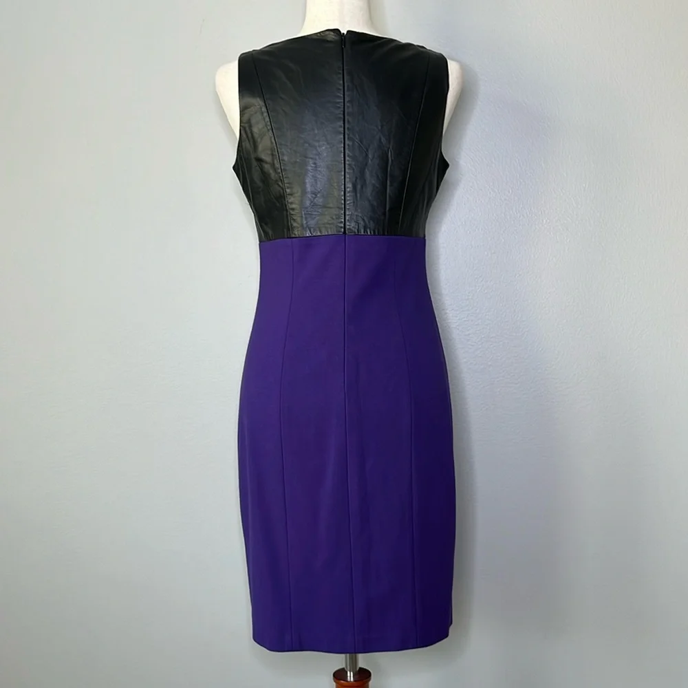 Cynthia Steffe Dress / purple & black leather / 6 - Picture 6 of 9